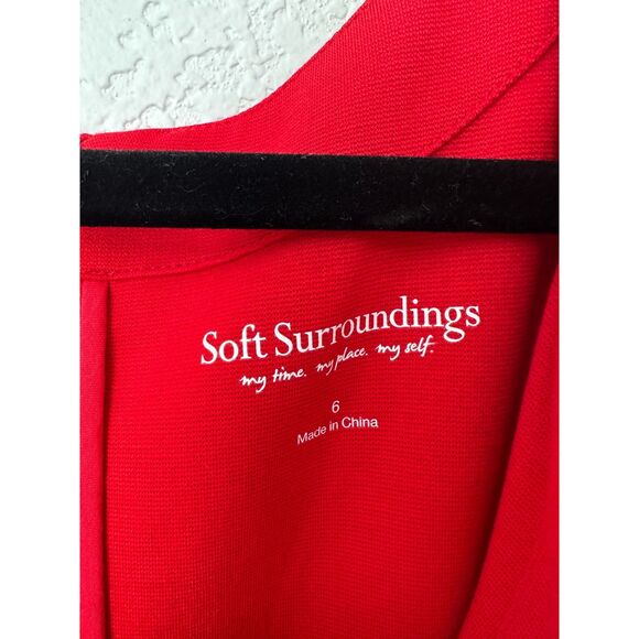 Soft Surroundings Red Swing Time V Neck Maxi Dress Size 6 - Picture 5 of 11